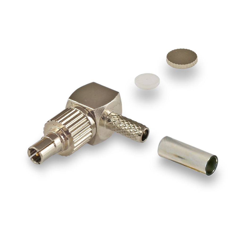 Разъем CRC9(male)/TS9(male) на кабели RG-174, RG-316, универсальный, обжимной, угловой