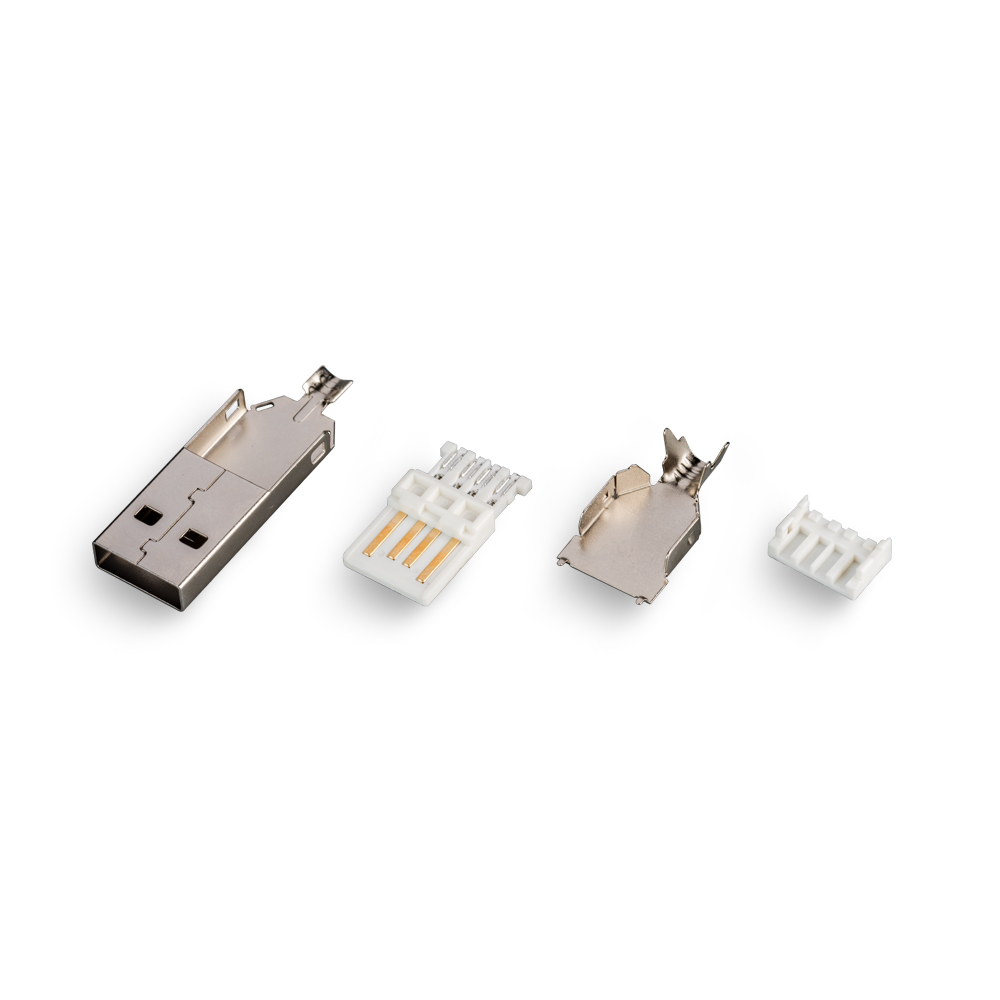 Разъем USB2.0(male) type A, на кабель, USBA-SP (DS1107-WNO)