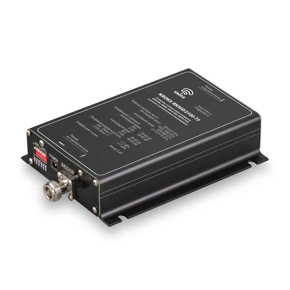Двухдиапазонный репитер GSM900 и 3G сигнала 70дБ KROKS RK900/2100-70M