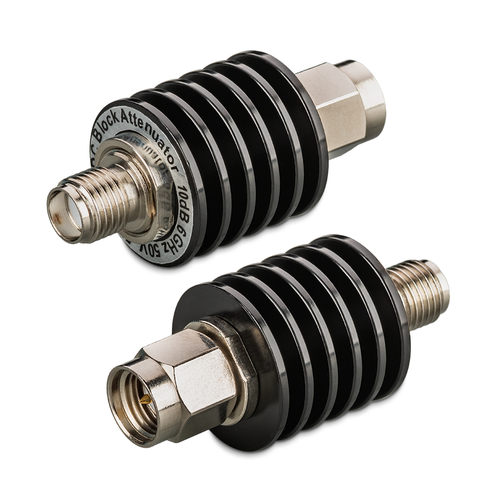 Аттенюатор 10 дБ с блокировкой напряжения 50 В SMA до 6 ГГц TWDA-5-6-50V-10