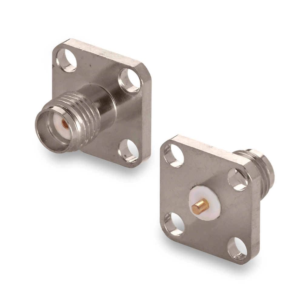 Разъем SMA(female) фланцевый, короткий, до 18 ГГц rev.Y